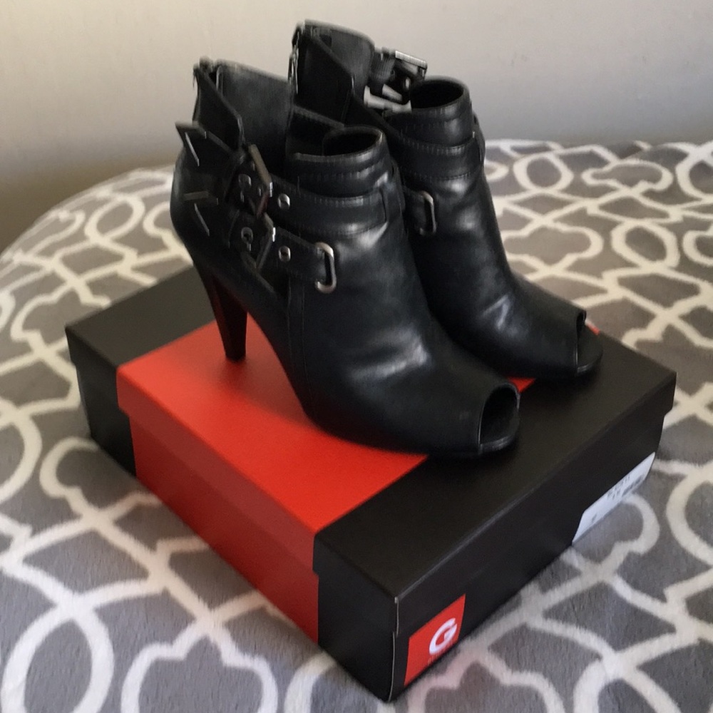 G by Guess  Black bootie heel.